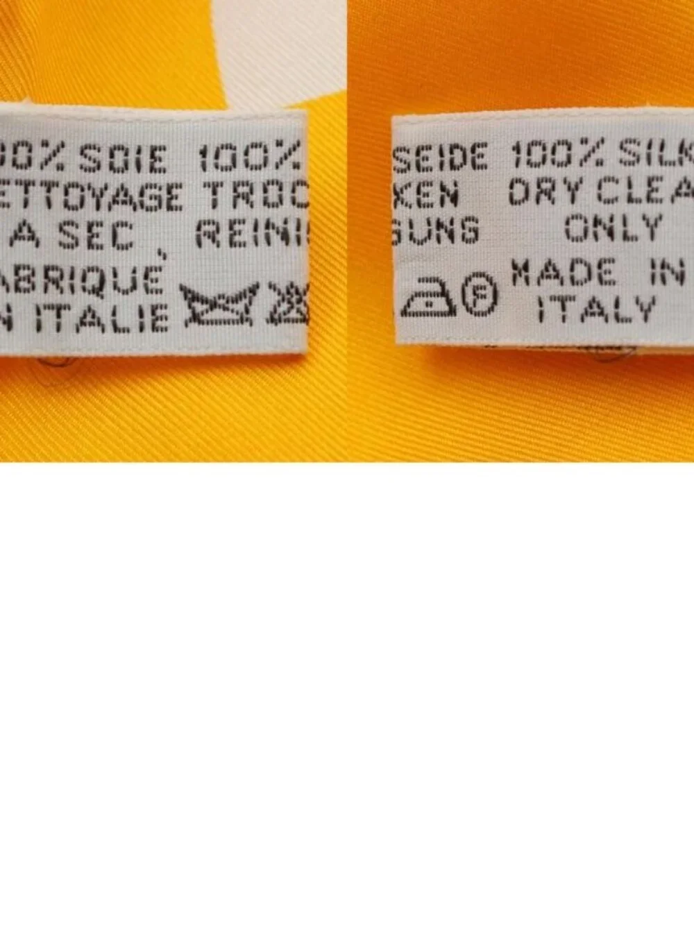 ★SOLD★ Chanel Silk CC Logo 16 All Over Pattern Scarf Yellow - Picture 10 of 10